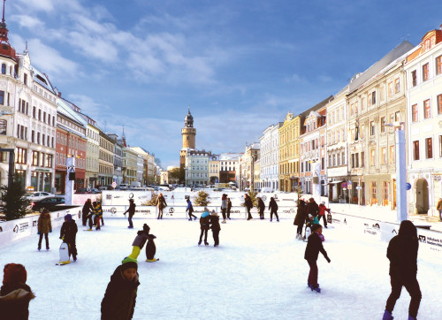 Romantisches Eislaufen auf dem Obermarkt / © GKSG