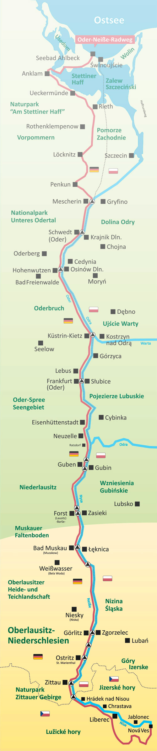 Oder Neiße Radweg Karte | Karte